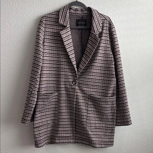 Sanctuary Women's Black and White Plaid Blazer